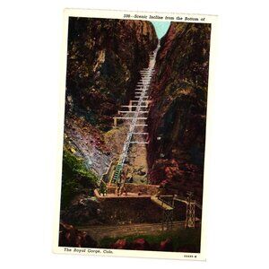 Vintage Scenic Incline Railway Postcard Royal Gorge Colorado 598 Sanborn Tourist